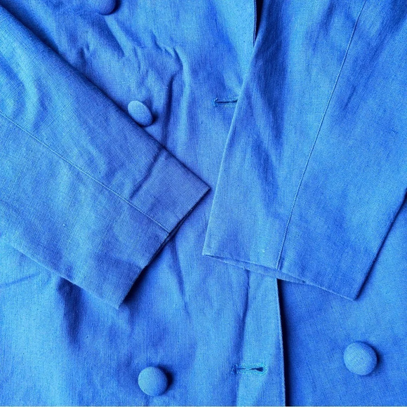 Vintage 81st & Park Linen Blend Blazer  in Royal Blue - Picture 7 of 12